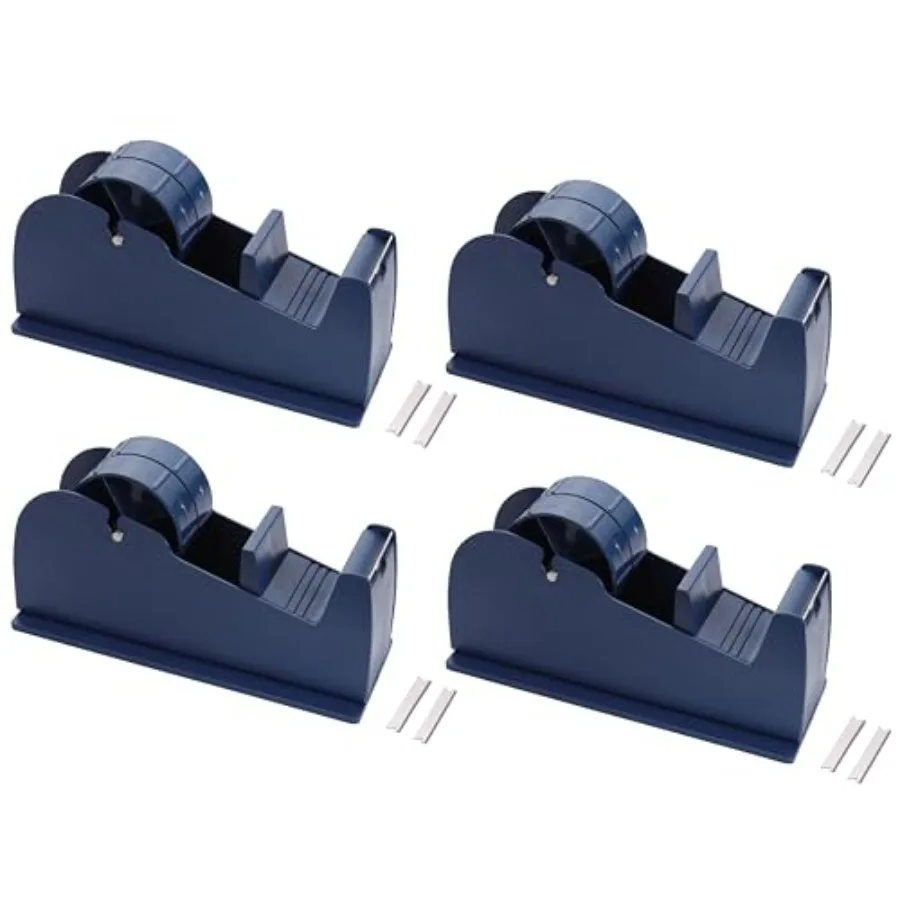 

JDS Desktop Industrial Metal Tape Dispensers 8 Replacement Blades - Pull and Tear Heavy-Duty Weighted Non-Skid Adhesive Roll Ho
