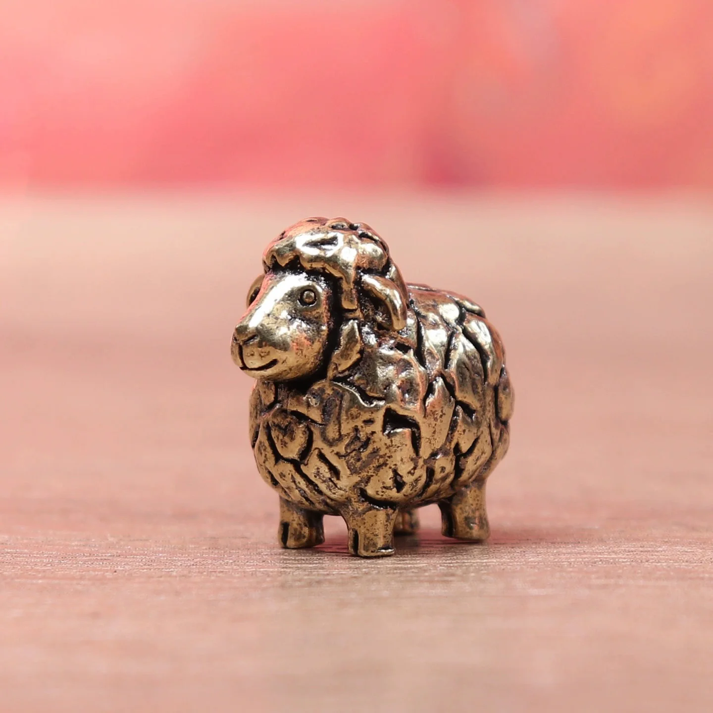 Little Lamb Miniatures Figurines Brass Animal Sheep Small Statue Desktop Ornaments Vintage Home Decorations Crafts Accessories
