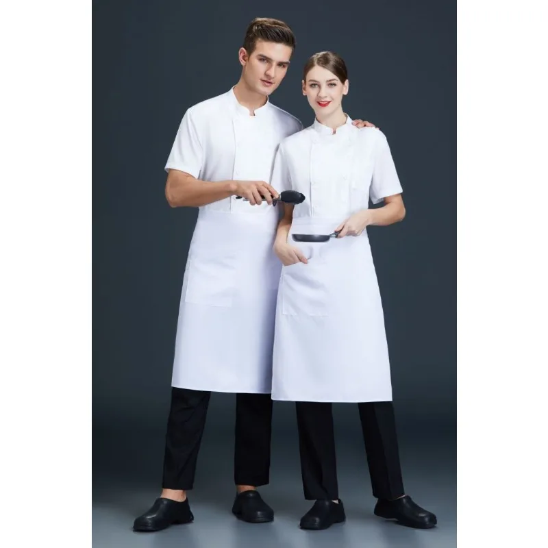 Herren-Kochmantel in Übergröße, langärmelig, zweireihig, Hotel- und Restaurantuniform