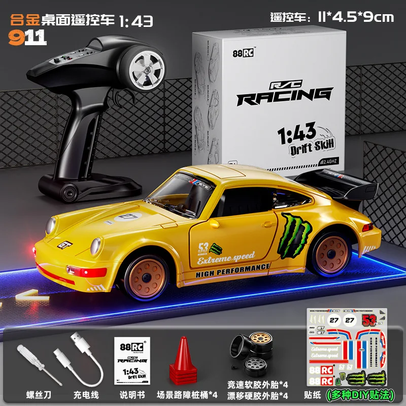 

911 Desktop 1/43 Remote Control Car 1:43 High-Speed 4wd Remote Control Car 2.4g Racing Car Children'S Toy Model Car Toy Gift