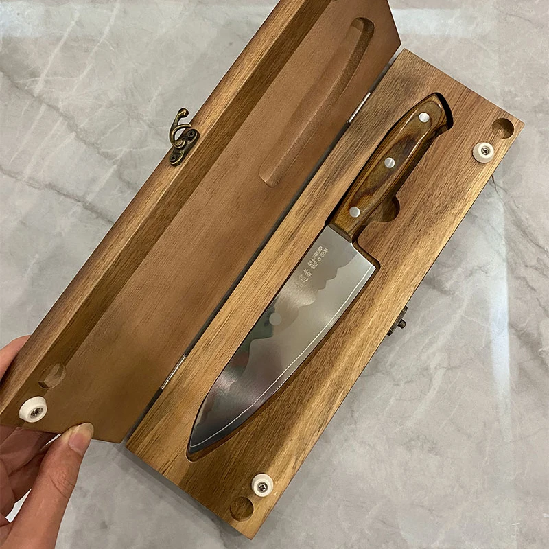6.7 Inch Chef Knife Wood Handle 3 Layers Clad Steel 10Cr15CoMoV Blade Sharp Cleaver Slicing Japanese Kitchen Knife Cooking Tools