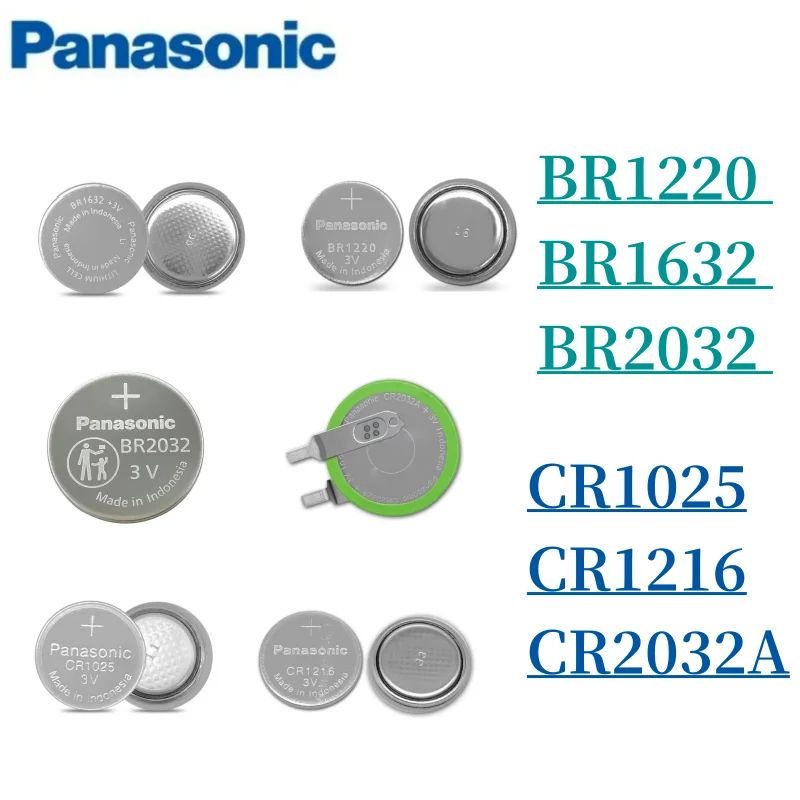 2pcs Original Panasonic CR1025 CR1216 CR2032A BR1220 BR1632 BR2032  Button Coin Cell Batteries