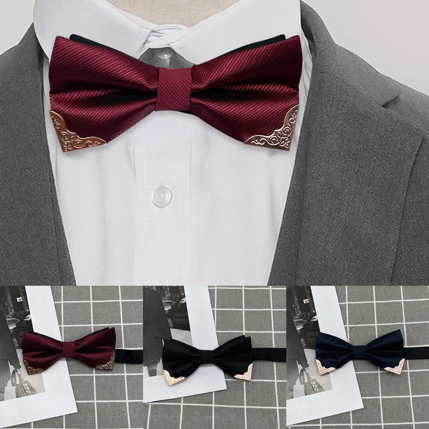 남자의 Bowties 신랑 남자 남자를위한 솔리드 패션 넥타이 나비 Bowtie 남성 정장 드레스 결혼 웨딩 파티 나비 넥타이