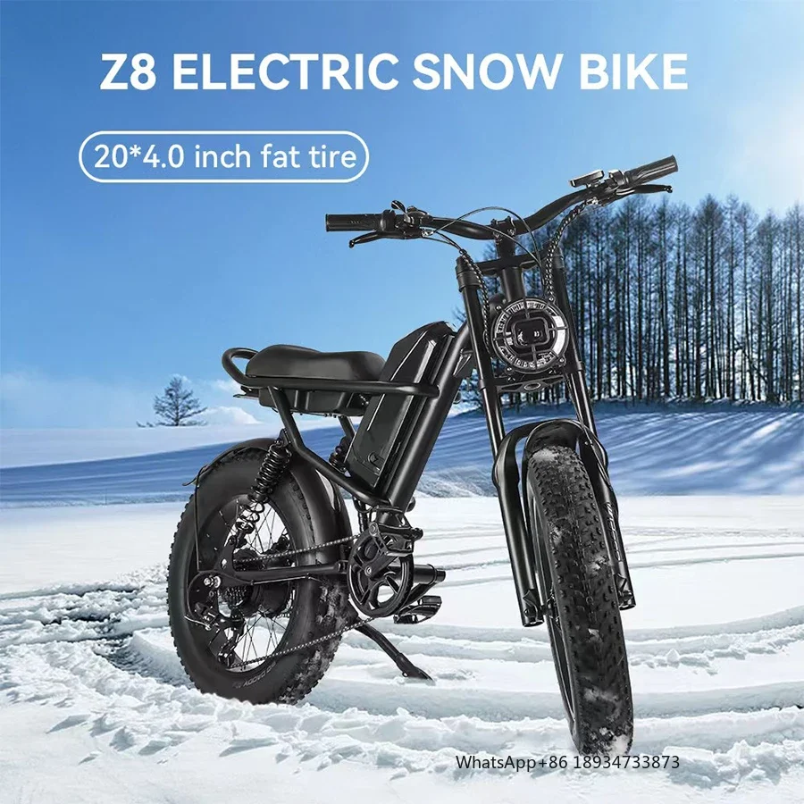 usa eu Stock 500w 750w electric bike free shipping fat tire elektrische fatbike bicycle E-bike Mountain Snow Off road 20 inch Z8