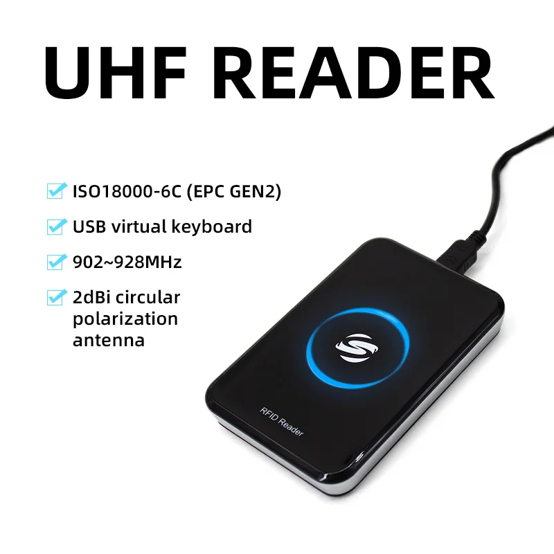 R17-B UHF READER USB Issuing Card Device uhf rfid reader writer for tag encoding provide free driver sdk desktop reader