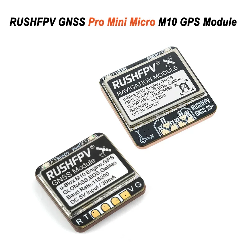 

RUSHFPV GNSS Pro Mini Micro M10 GPS Module 10HZ Rate Built-in Ceramic Antenna for RC FPV Drone Model Parts
