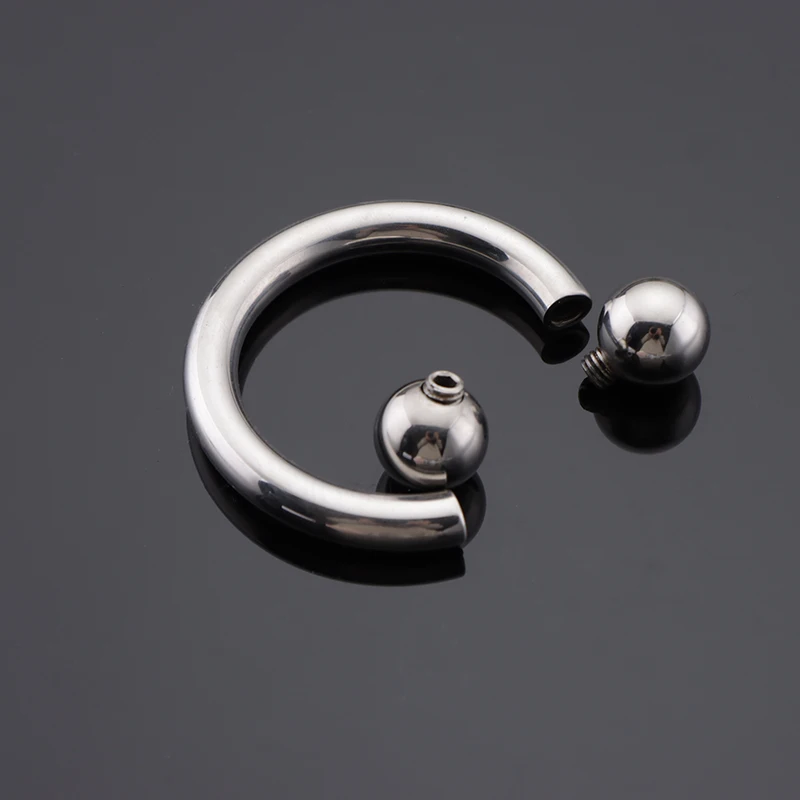 Stainless Steel Penis Ring C Shape Cock Ring Scrotal Rings Penis Bondage Massager Delayed Ejaculation Scrotal Sex Toy For Men 18