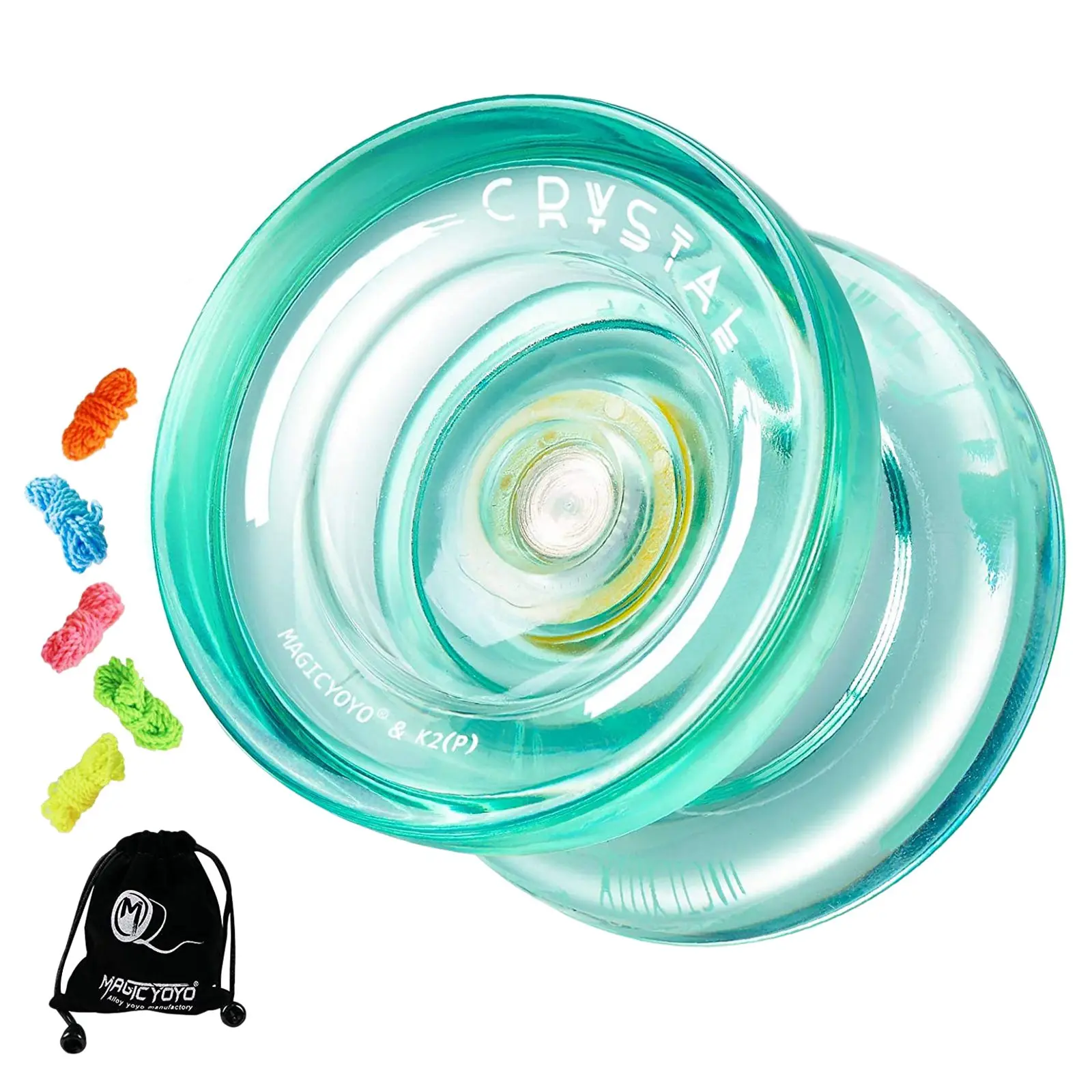 K2 Plus Crystal Responsive Yoyo,Dual Yo-Yo with Replacement Unresponsive for Intermediate,Green