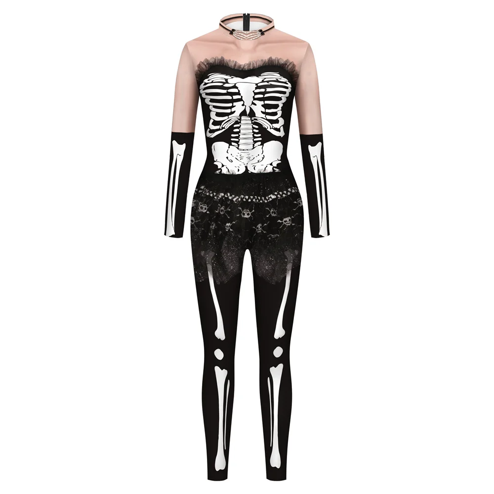IOOTIANY Teufelsanzug mit Totenkopf-Print, Cosplay-Kostüm, sexy Bodysuit für Damen, Karnevalsparty, Halloween-Festivalkostüm 2026 – Detail 7
