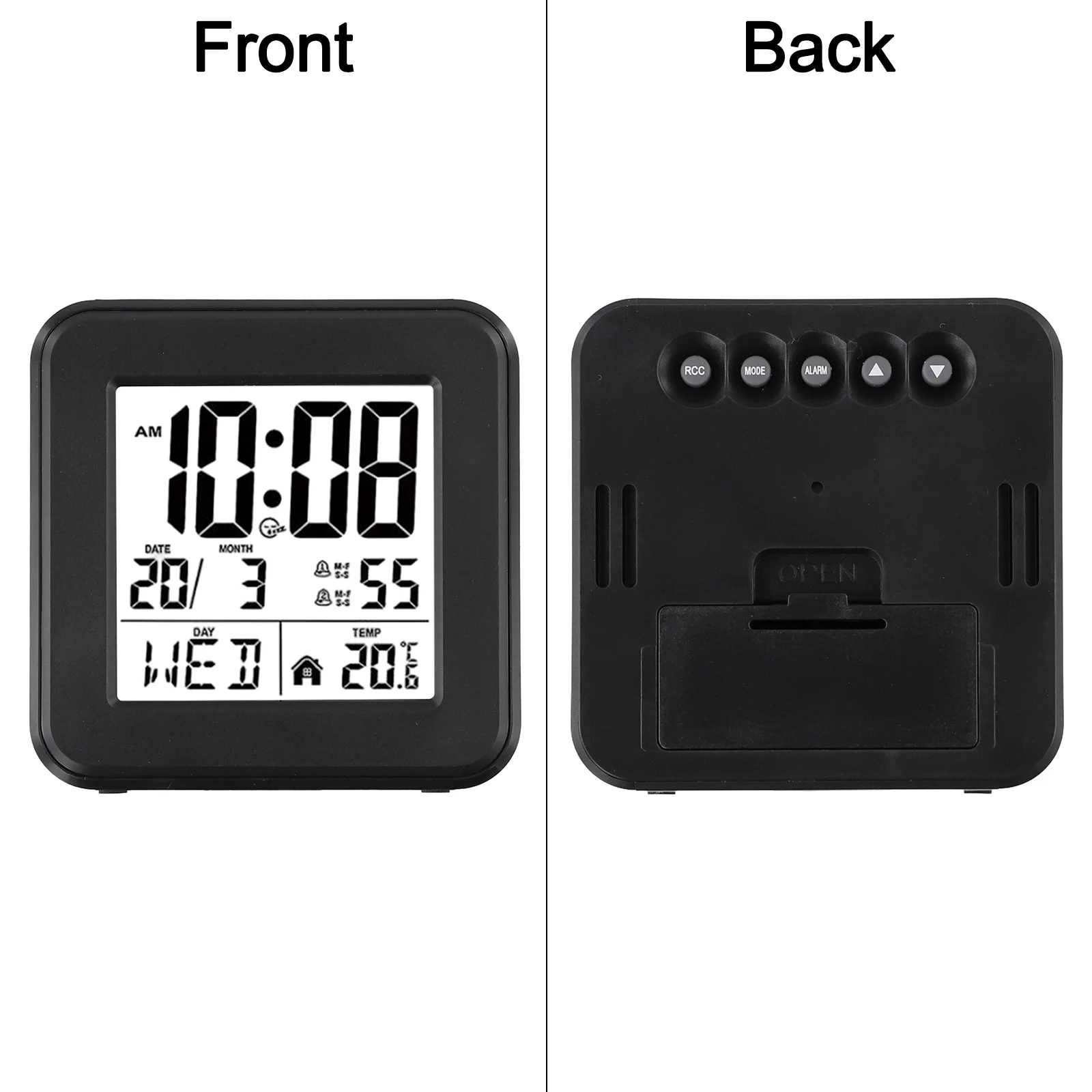 Alarm Clock with Easy Navigation for Seniors with Clear Display Temperature Monitoring and For Perpetual Calendar