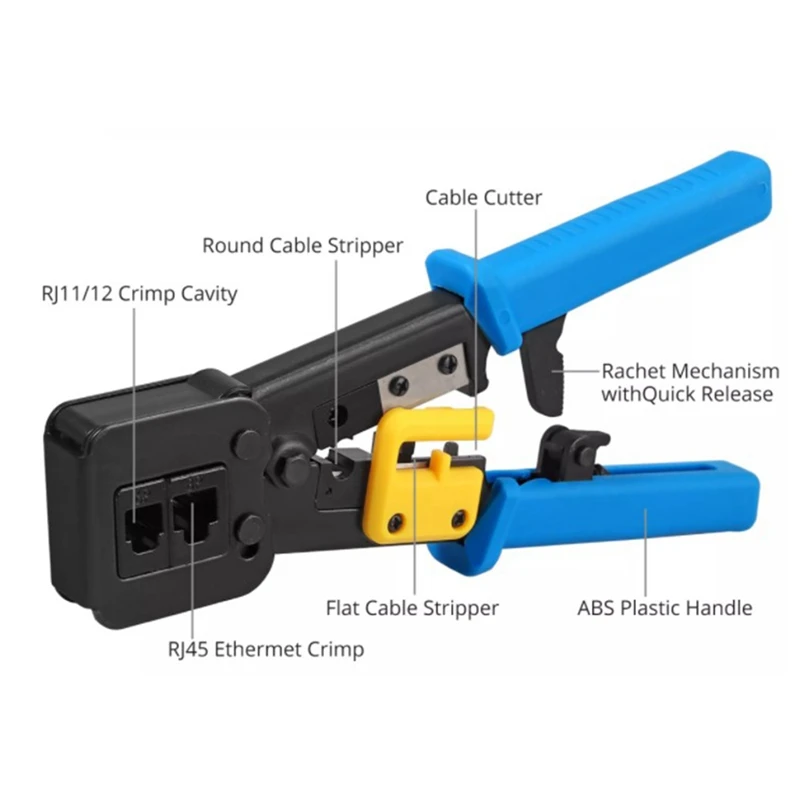 RJ45 Crimping Tool Kit For RJ11/RJ12/CAT5/CAT6/Cat5e Computer Maintenacnce Lan Cable Tester Network Repair Tool Set