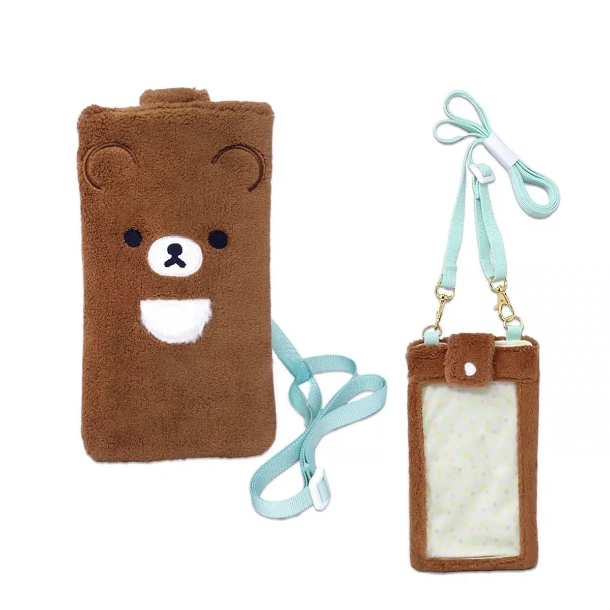 جديد لطيف Rilakkuma Korilakkuma الدب الاطفال الأطفال بطاقة الهوية حامل حقيبة كروسبودي للنساء