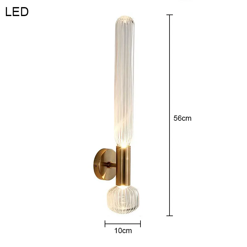 Modern Minimalist Stainless Steel Wall Lamp Living Room Background Glass Wall Lamp Art Bedroom Bedside Aisle Lighting