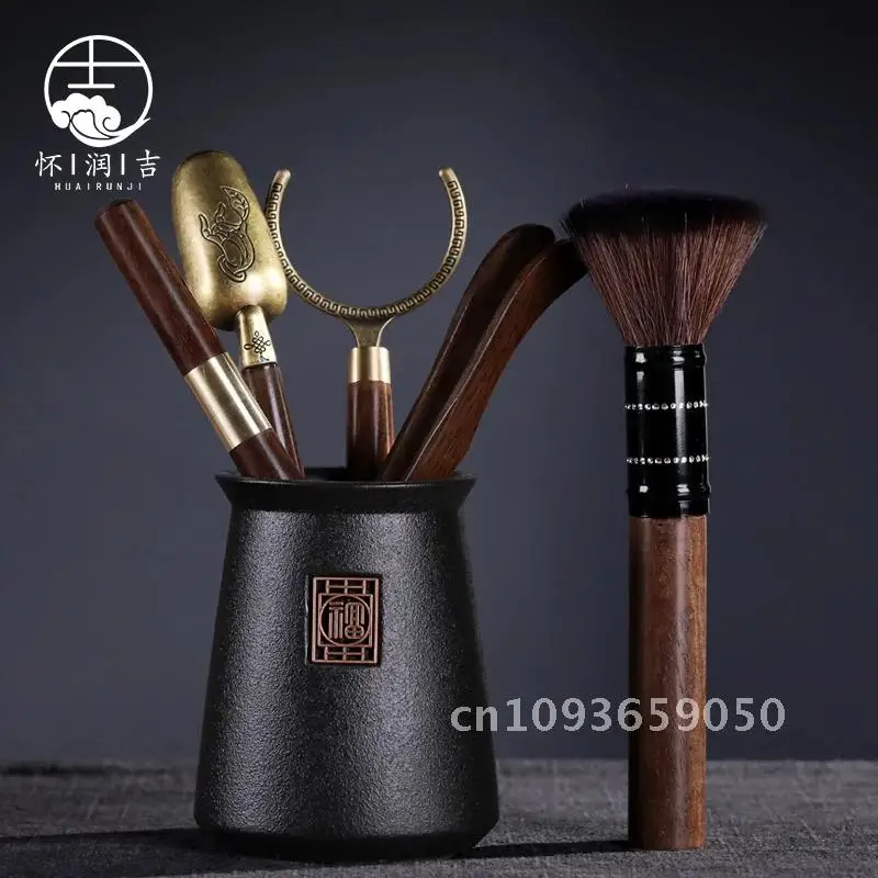 

Tea Ceremony Six Gentlemen Tea Kung Fu Set Set Accessories Tea Making Clip Tea Tools Spoon Art Tea Accessorie Encyclopedia Ebony