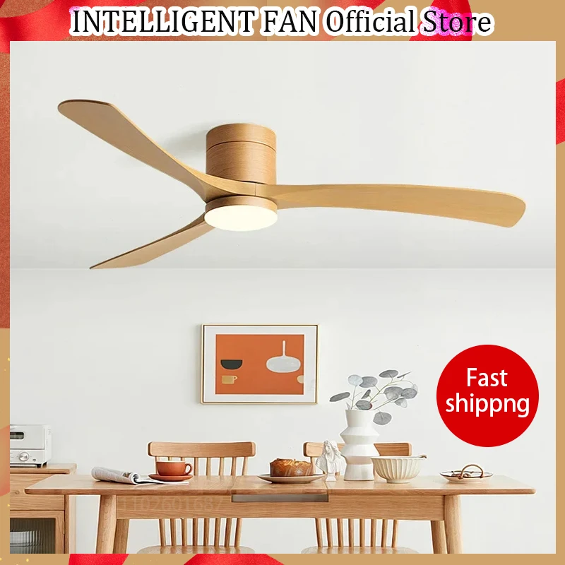 

46Inch Low Floor Ceiling Fan Light Modern Black ABS Blade DC Remote Control Led Fan Lights Restaurant The bedroom 110V 220V