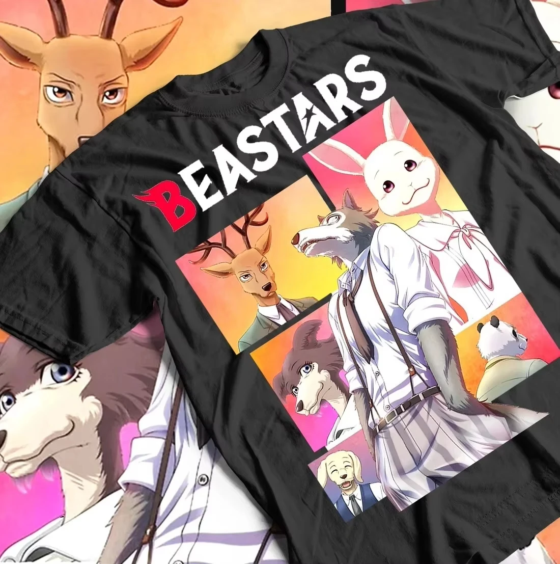 Camiseta 100% de algodón con gráfico de Anime Beastars para hombre, novedad de primavera y verano 2026, camisas para mujer, camiseta informal unisex de manga corta Harajuku
