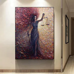 Scales of Justice Goddess of Justice Abstract Attorney Posters Canvas Painting Wall Art Prints Pictures Lawyer Office Home Decor