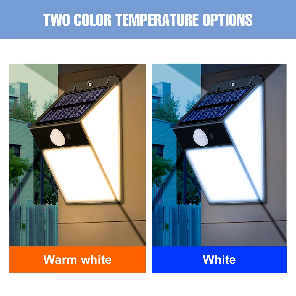 LED Solar Light Garden Light Waterproof IP65 Led Motion Sensor Wall Lamp Outdoor Sunlight Patio Porch Garage Security Lighting