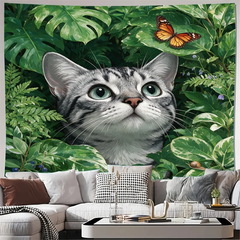 Rideau semi-transparent à motif de feuilles botaniques de jungle tropicale pour décoration de fenêtre intérieure