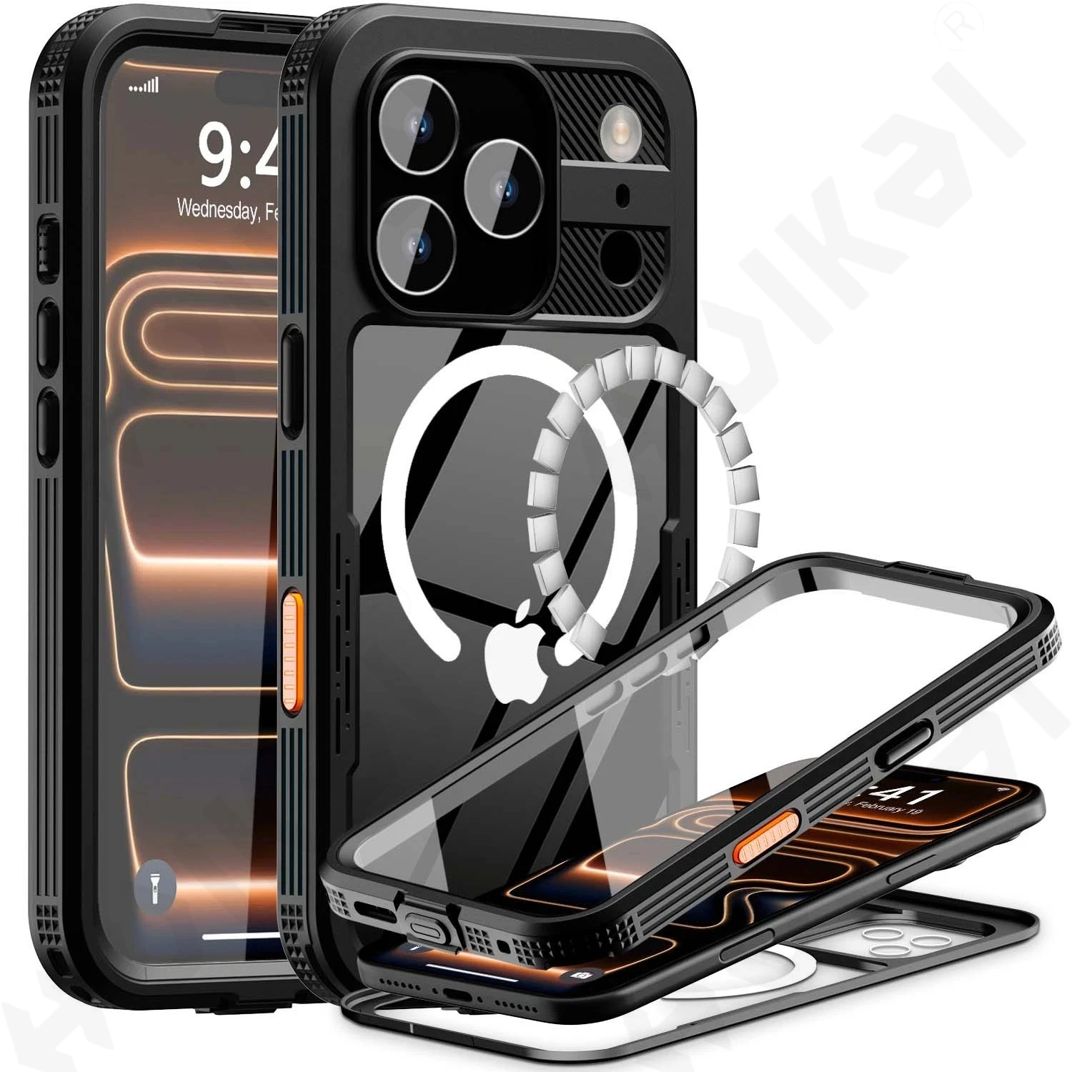 

Case For iPhone 17 16 Pro Max Plus Air Waterproof MagSafe Shockproof with Screen Protector and Magnetic IP68 Protective Cover