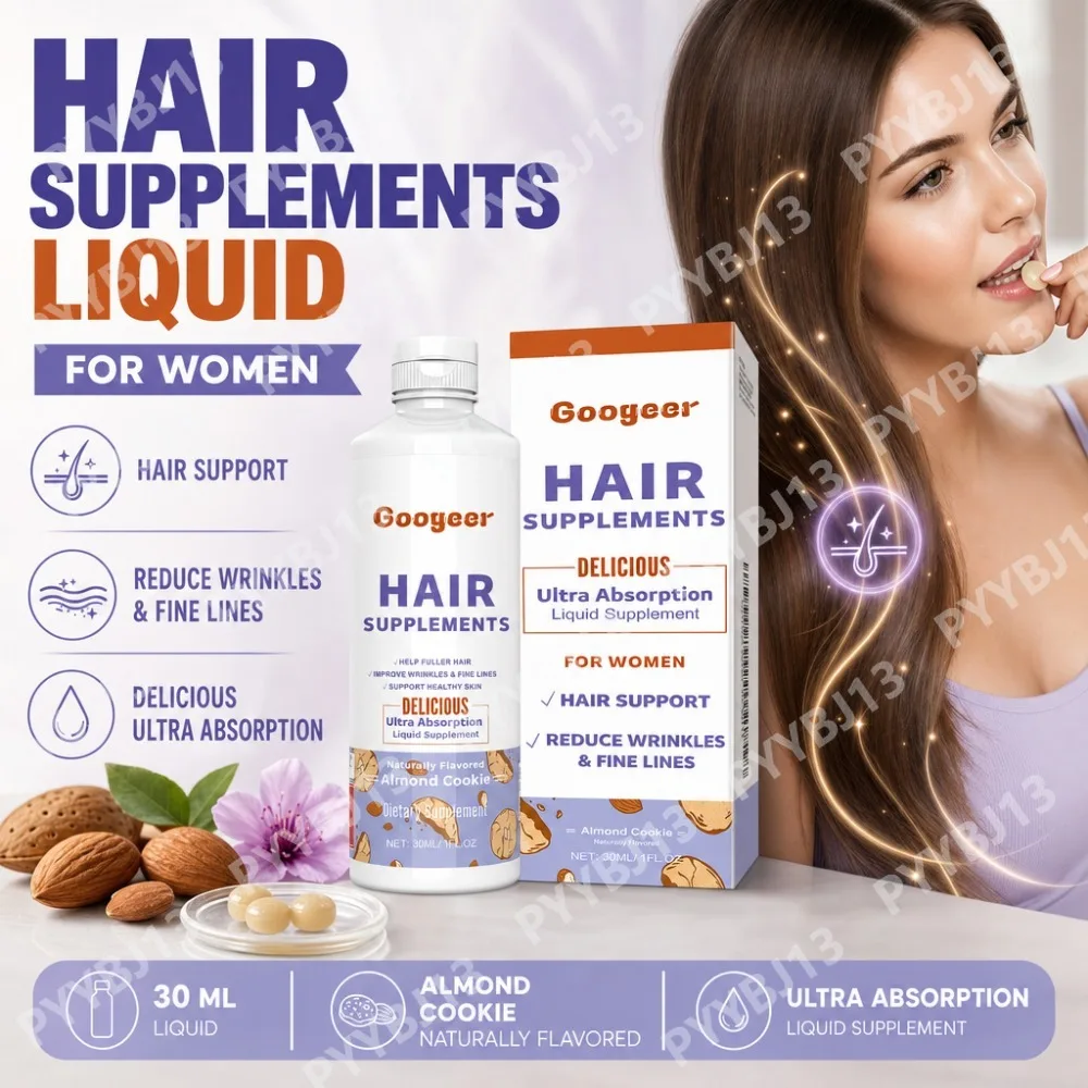 Googeer Women's Hair Support Liquid Supplement with Peppermint Extract for Hair and Scalp Wellness, Daily Beauty Nutrition, 30ml