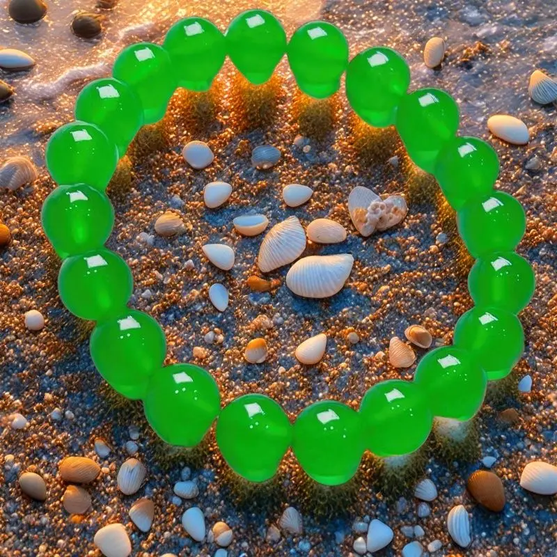 

Jadeite pure natural high ice full green jade bracelet bracelet jade material ice water