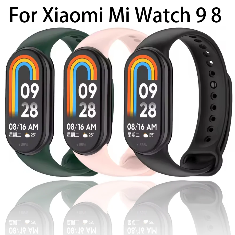 Silicone Strap for Xiaomi Mi Band 9 8 Sports Comfortable soft Wristband Adjustable wristband for Mi Band 9 8 Accessories Correa