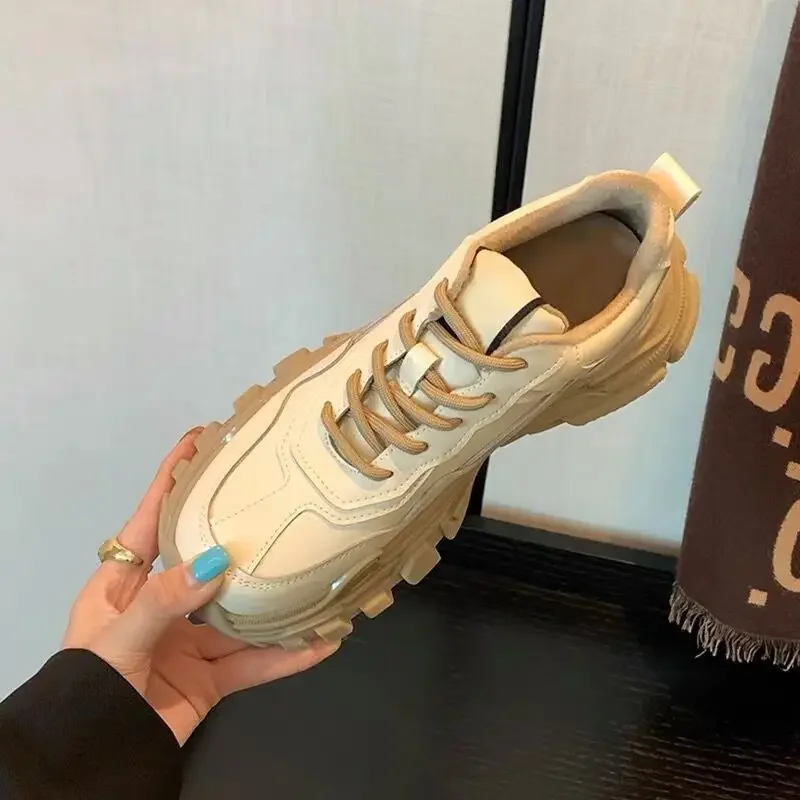 

Fashion Lace Up Track Trainers Women Casual Sneaker Spring Autumn New Platform Ladies Shoes Slip On Cozy Vulcanize Footwear 2024