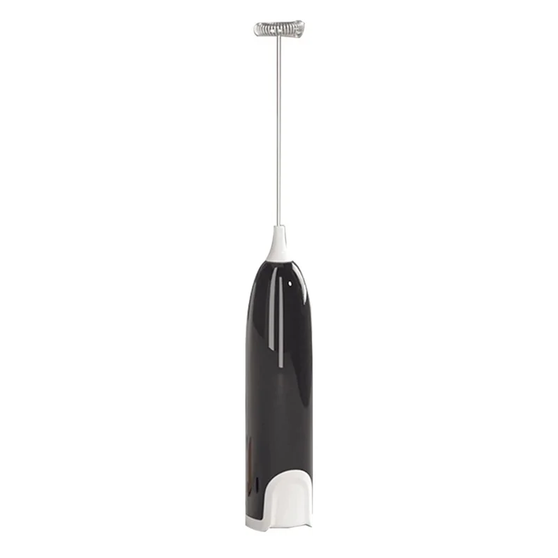 Electric Milk Frother Kitchen Foamer Whisk Mixer Stirrer Coffee Cappuccino Whisk Frothy Blend Egg Beater Black