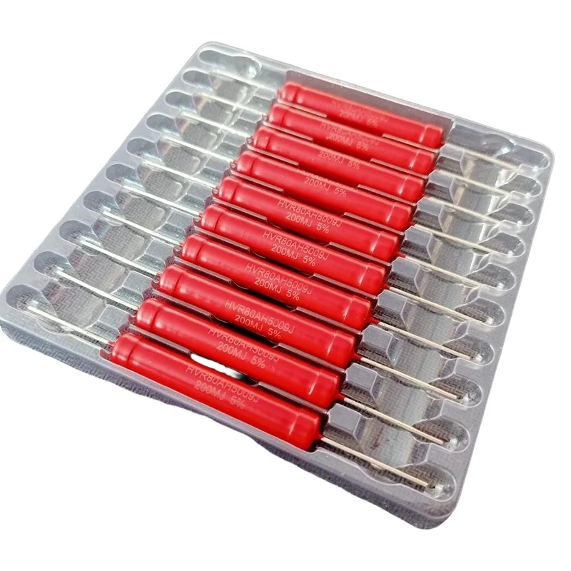 HVR80-5W Non Inductive Big Red Robe High Voltage Resistors 10K 200K 1M 2M 5M 10M 20M 30M 250M 500M 2G