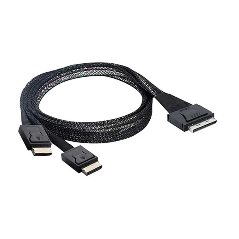 Cable JavicTech PCIe SFF-8611 a SFF-8611, OCuLink 4i recto a recto Compatible con Egpu,OneXGPU,GPD Win Max 2,1,6 pies