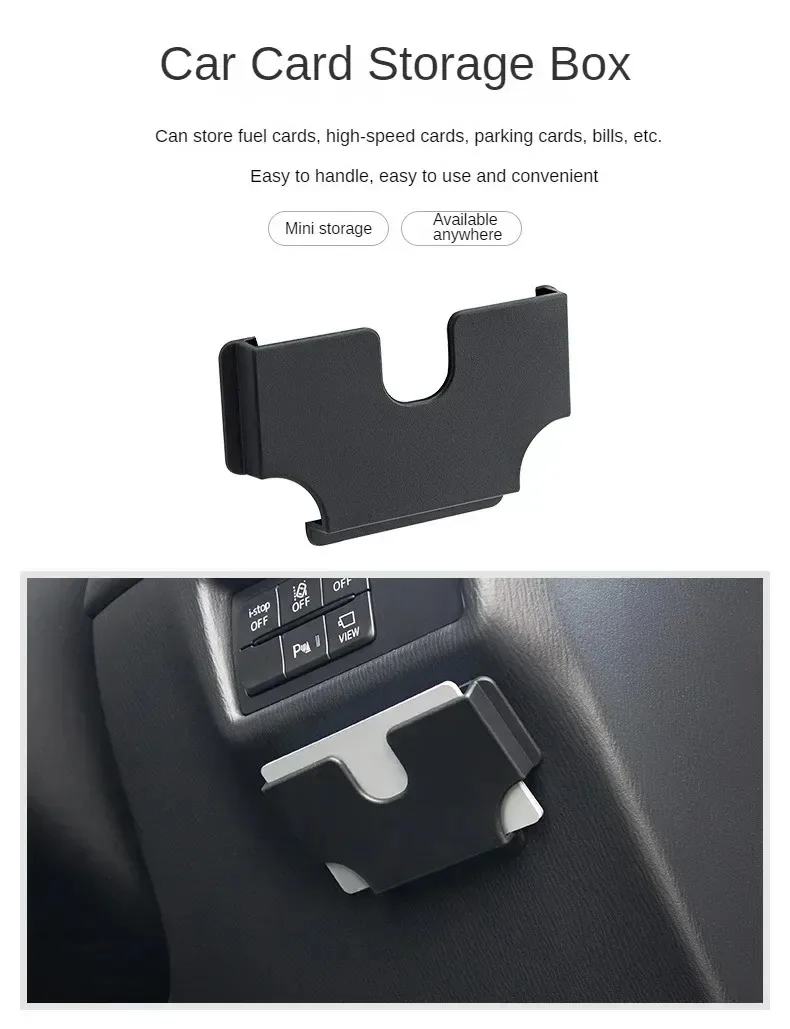 Selbstklebender Kartenhalter für den Autoinnenraum, Multifunktions-Organizer, Karten-Aufbewahrungsbox, Sonnenblenden-Kartenfach, Autozubehör – Detail 1