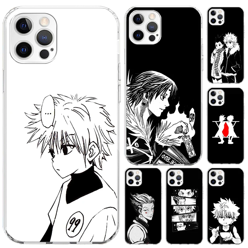 Black White Hunter HXH Phone Case for Iphone 16 15 14 13 12 Mini 11 Pro Max 16E X XS XR 7 Plus 8 SE 2020 Soft Funda Print Shell