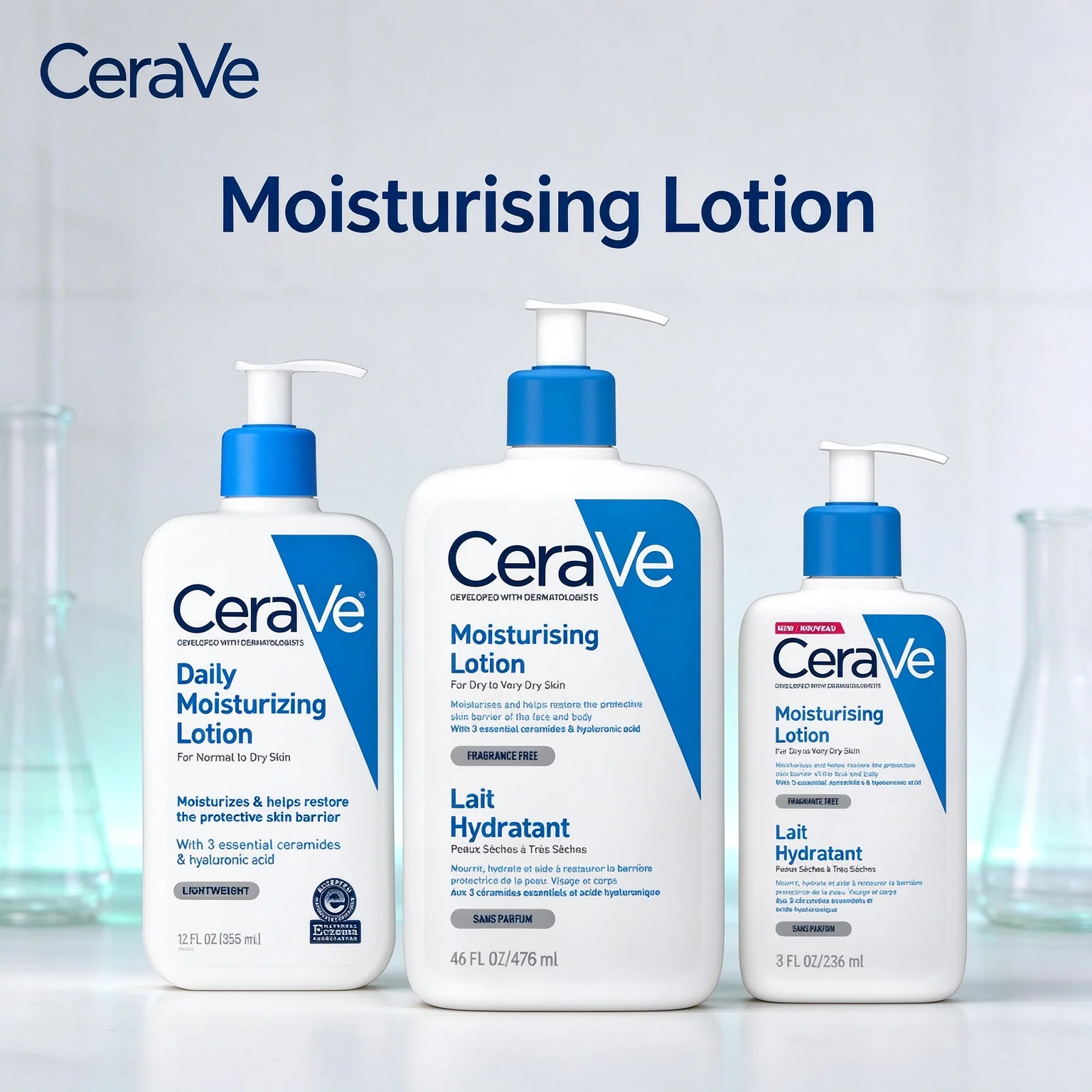 CeraVe Moisturising Lotion 8oz/12oz/16oz(236ml/355ml/476ml) Hyaluronic Acid Infused Daily Moisturising Lotion