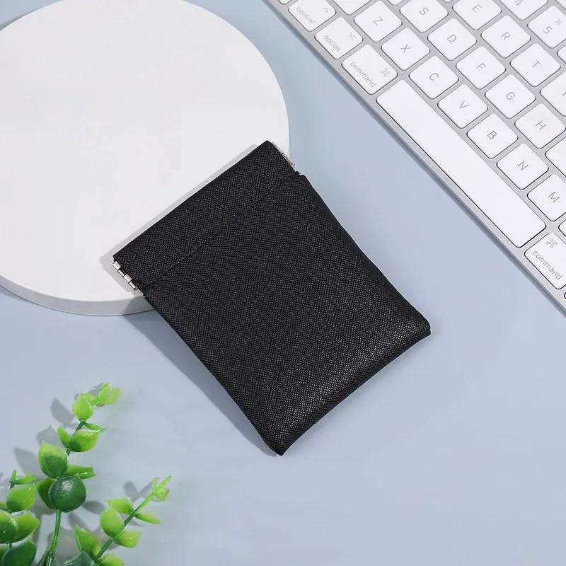 PU Leather Coin Purse Women Men Small Mini Short Wallet Bag Money Change Key Earbuds Credit Card Holder for Kids Girl