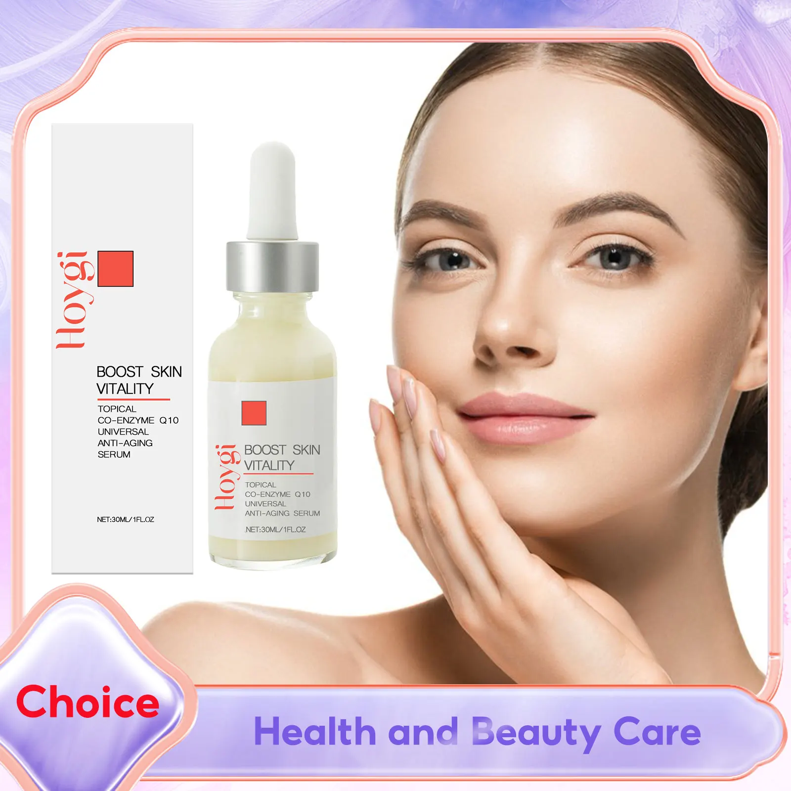 

Coenzyme Q10 Face Serum Anti Aging Smooths Neck Wrinkles Fine Lines Energizes Dull Skin Brightening Hydrate Firming Facial Serum