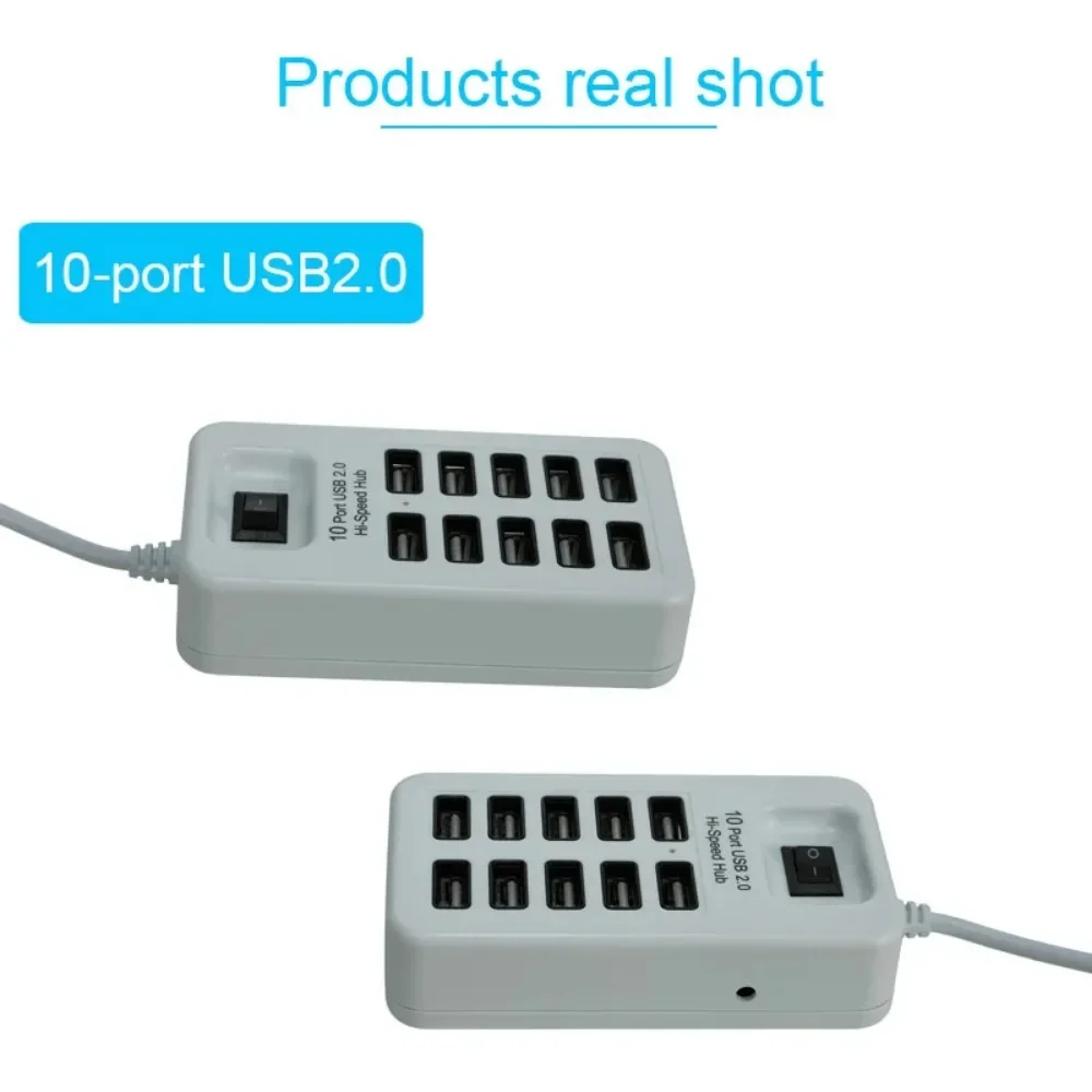 Multi-Port-USB-Hub, 4/7/10-Port-Splitter, USB 2.0-Hochgeschwindigkeitsadapter mit Ein-/Ausschalter für MacBook, PC, Laptop – Computerzubehör – Detail 8
