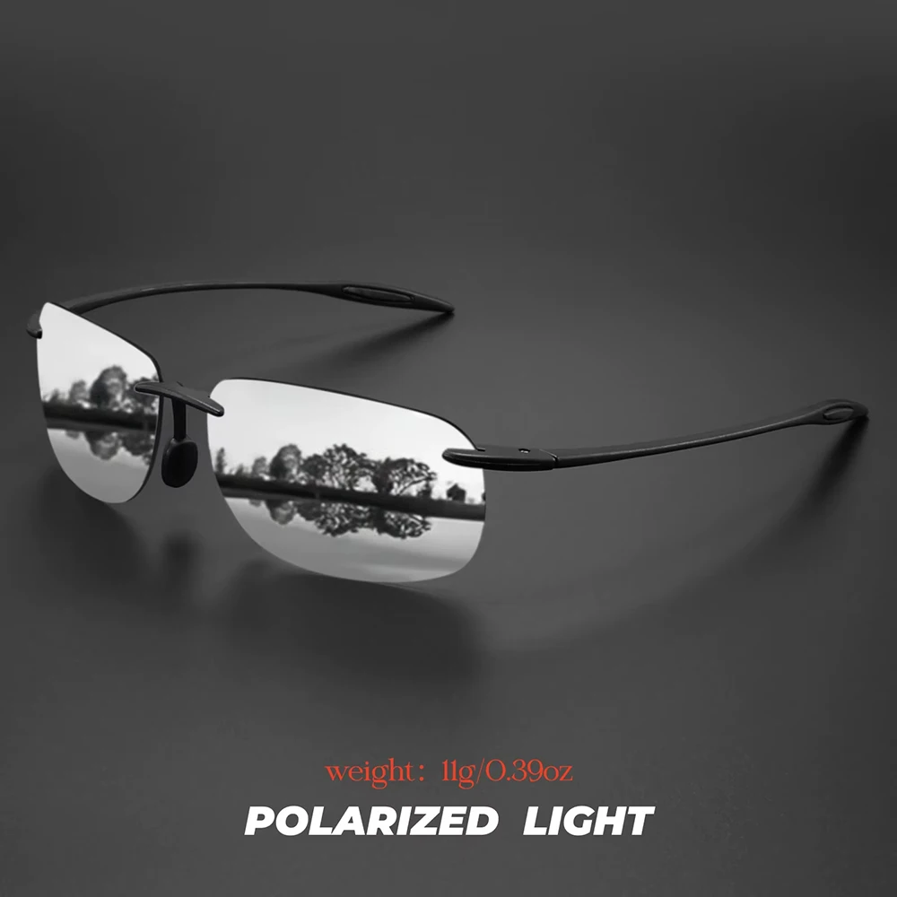 Ultraleichte 11g TR90 Rahmenlose Polarisierte Sonnenbrille UV400-Schutz Rahmenbrille für Outdoor-Abenteuer Casual – Detail 13