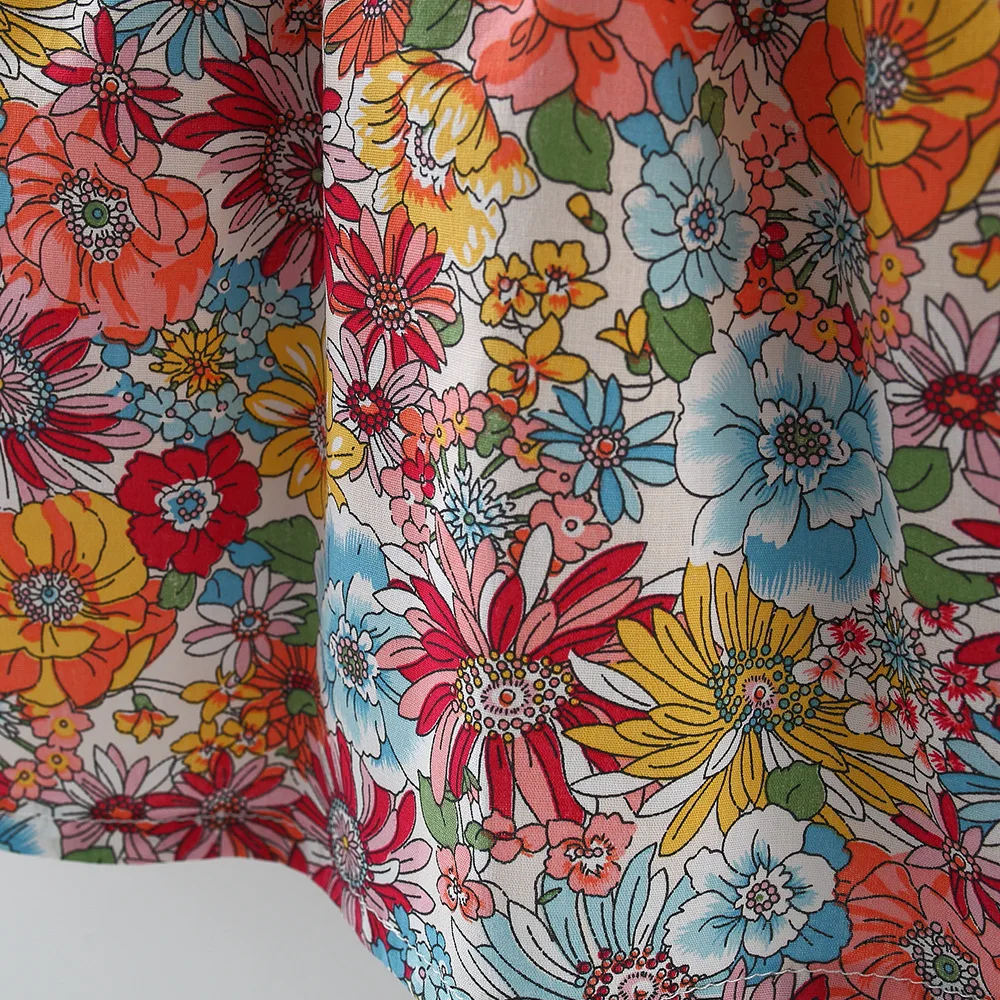 Summer Cotton Baby Dress Flower Printed Dress Hawaiian Style Baby Clothes Send Bag image 6