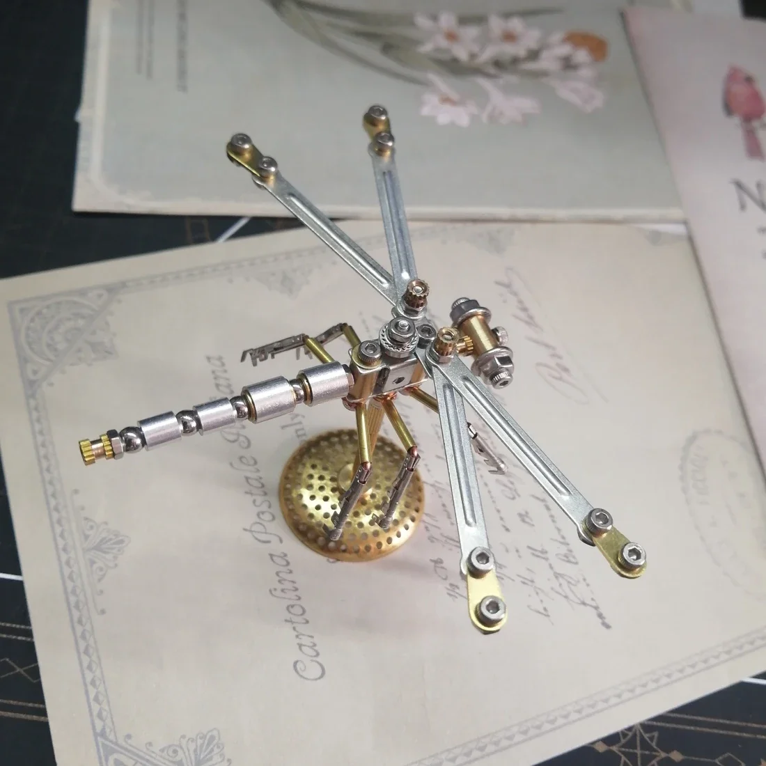 Insetos mecânicos diy pequena libélula kits de construção de modelo de metal para adultos steampunk montagem 3d quebra-cabeça crianças brinquedos artesanato