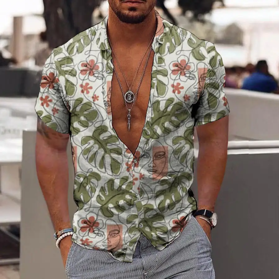 

Plant Minimalist 2024 Summer Short Sleeved Polo Shirt Monotonous Breathable Polo Shirt Men's Clothing