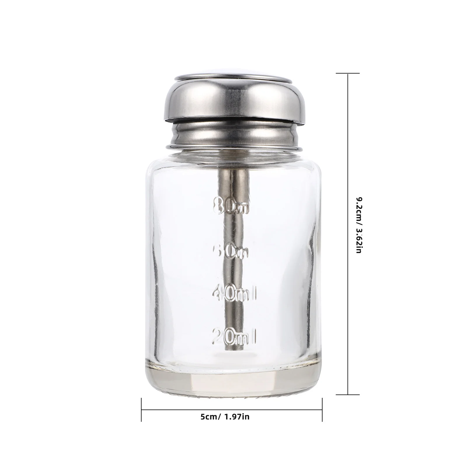 100 Ml Alcohol Bottle Mist Spray Press Glass Pump Liquid Empty Manicure Travel Storage Container