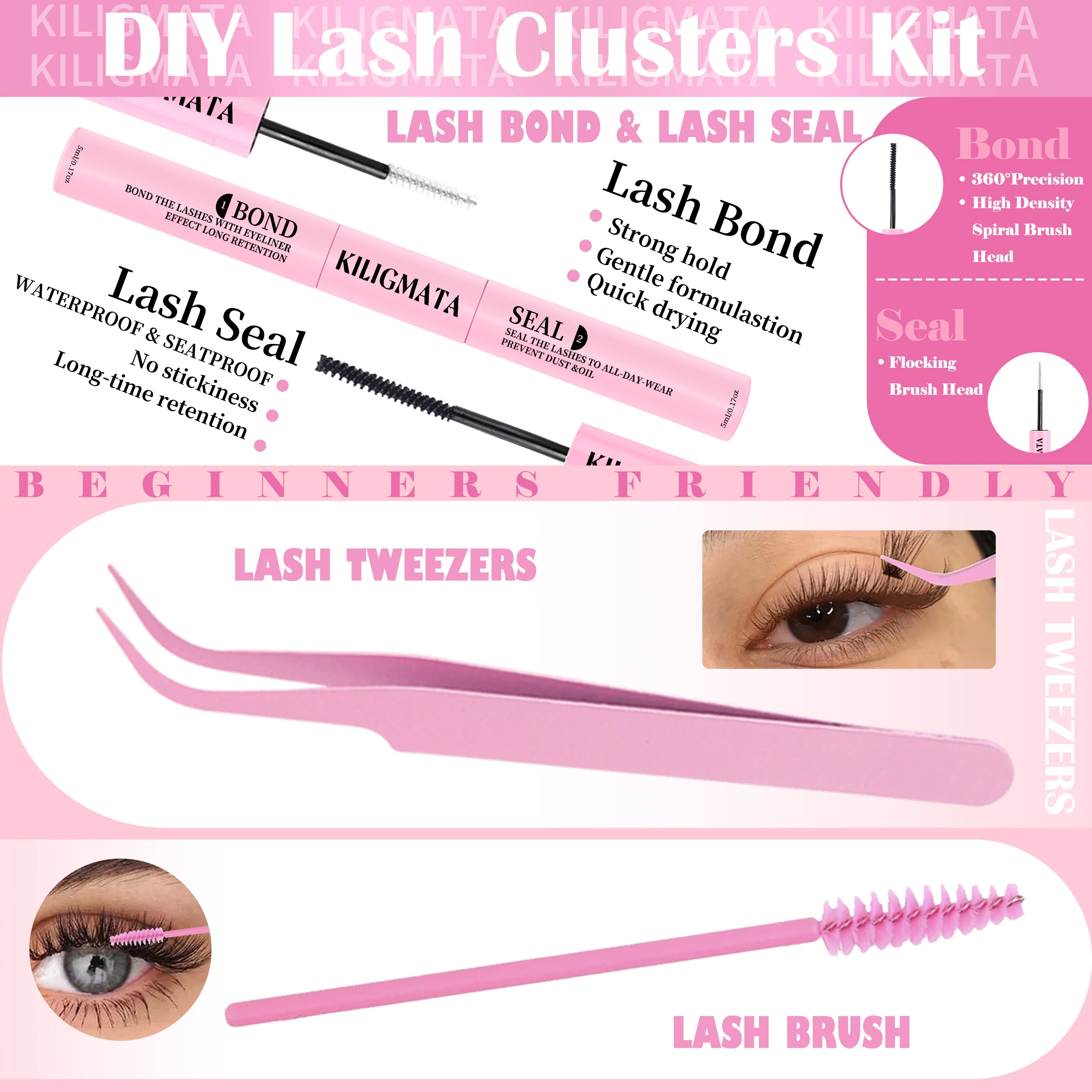 Kit de cils en grappe DIY, ext - Lash Extension Tweezers avis et prix