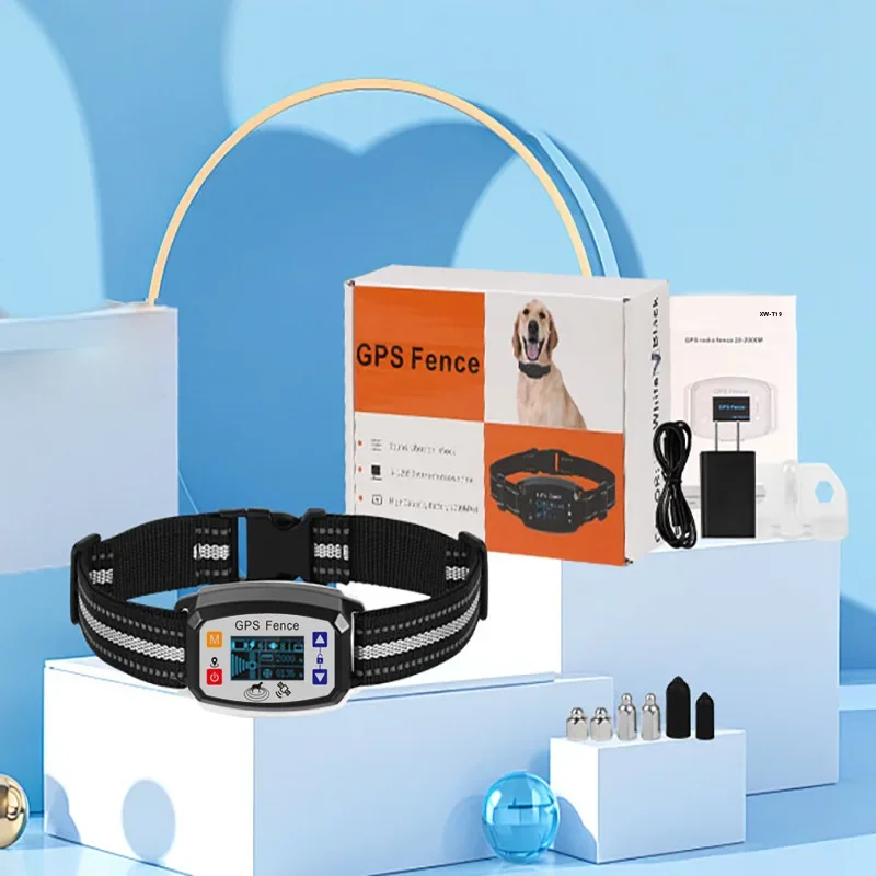 2025 New GPS Wireless Dog Fence System, Built-in Active Antenna Position Memory Electric Smart Automatic Pet Dog Training Collar