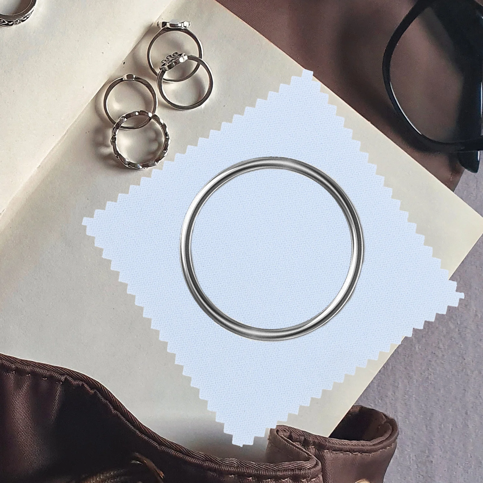 30 قطعة قماش تلميع الفضة المركب على الوجهين خالية من الخدش مسح لخواتم المعلقات وأدوات ديكور المنزل الفضي #2