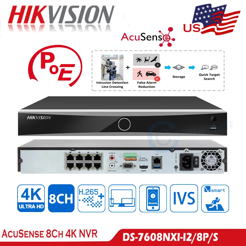 

(US & AU ) HIikvision 8Channels 7600 I-Series 2-Bay 8PoE AI NXI NVR