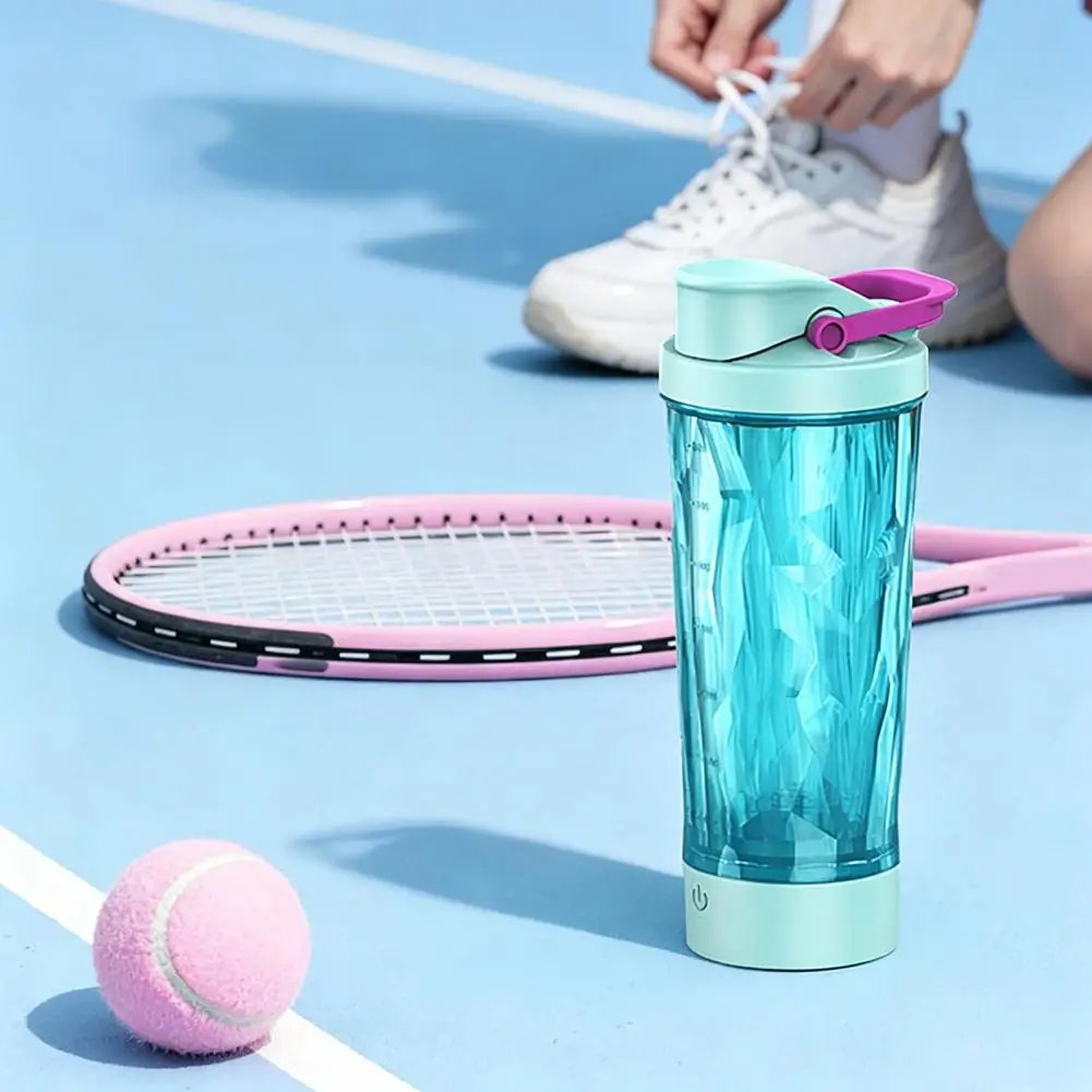 Electric Protein Shaker Bottle High Speed Automatic Mixing Cup IPX4 Waterproof Blender Mug with Handle for Travel Outdoor