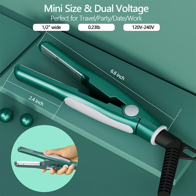 GOOD TIMING Wave shaped curling iron with a constant temperature of 200 ℃, mini portable curling iron, salon hair tool
