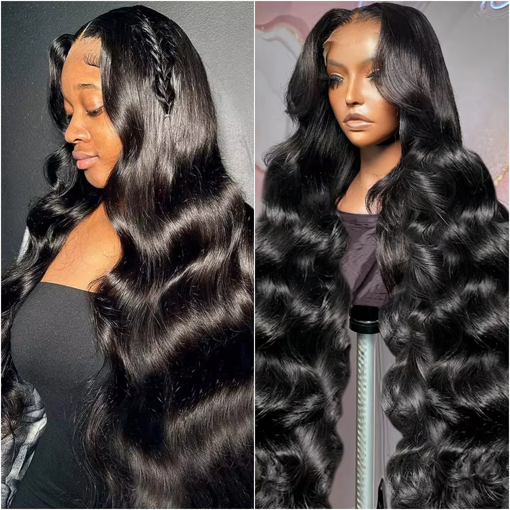 

200 Плотность HD 13x6 Объемная волна Парик из натуральных волос на кружеве спереди 40 дюймов Предварительно выщипанные 13x4 Прозрачные бразильские кружевные фронтальные парики для женщин