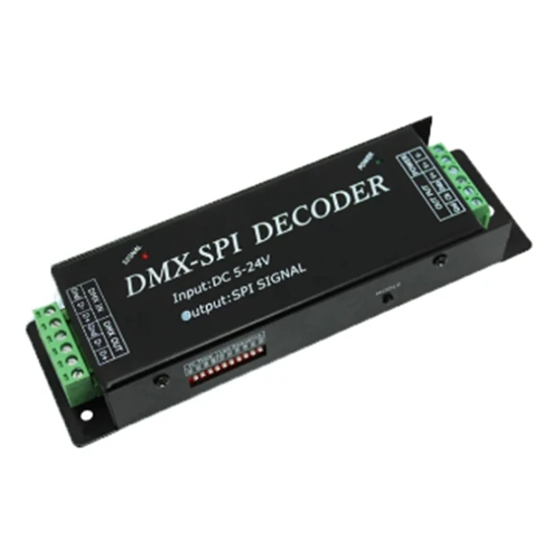 

Светодиодный контроллер сигнала DMX200 SPI DMX для декодера для 2801 6803 2812 2811, лента постоянного тока, 5 В, 12 В, 24 В, простота в использовании, прочный